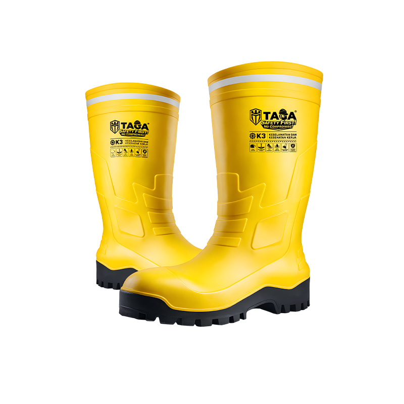 Sepatu Boot Safety TAGA Kuning – Safety Rubber Boots
