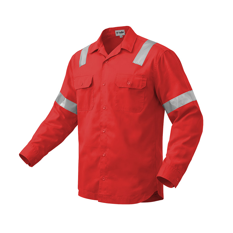TAGA Top Wear – Red Long Sleeve Safety Shirt